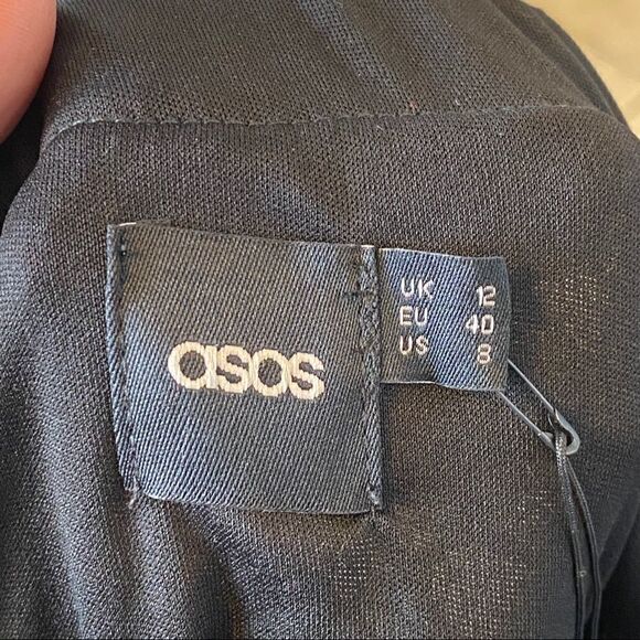 ASOS Black Lace Strapless Dress Size 8 - Picture 2 of 8